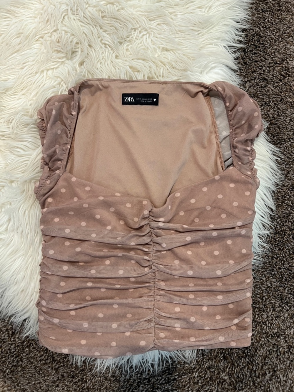 Zara Blush Nude Smooth Shell Top